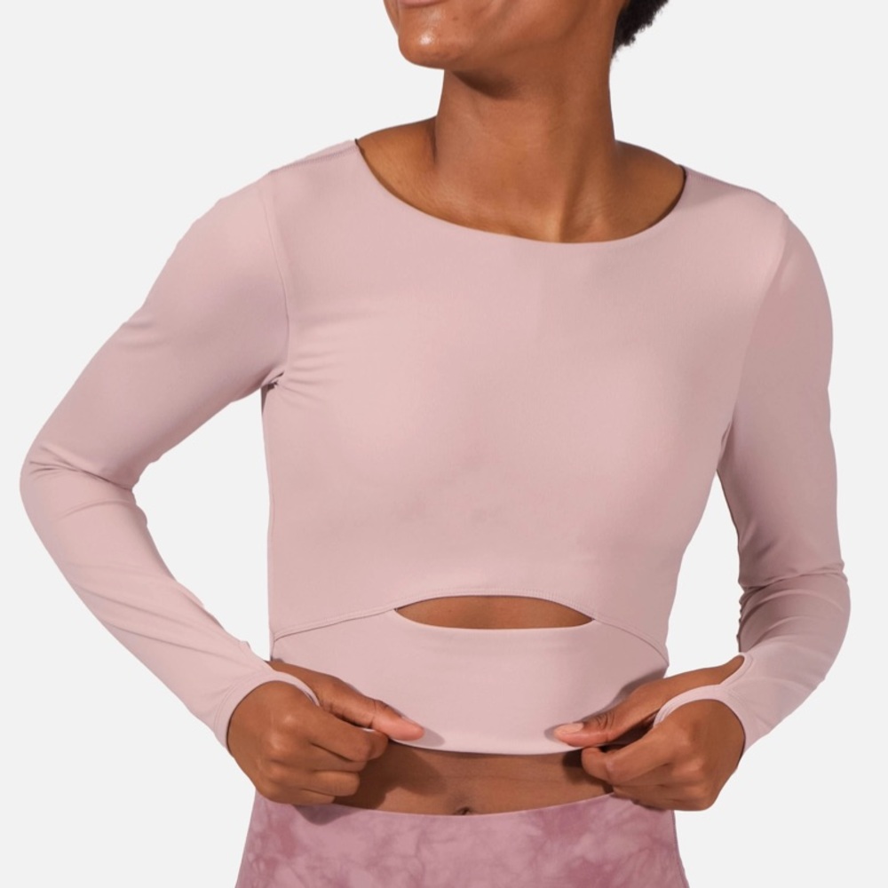 Jed North Yoga Empress Long Sleeve Crop Top - Pink